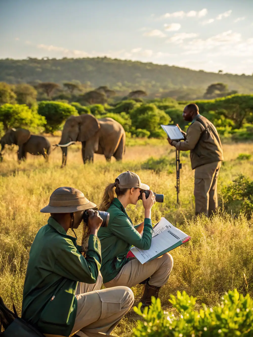 A photograph showcasing wildlife conservation efforts, such as habitat restoration or species monitoring, in a natural reserve managed by the organization.